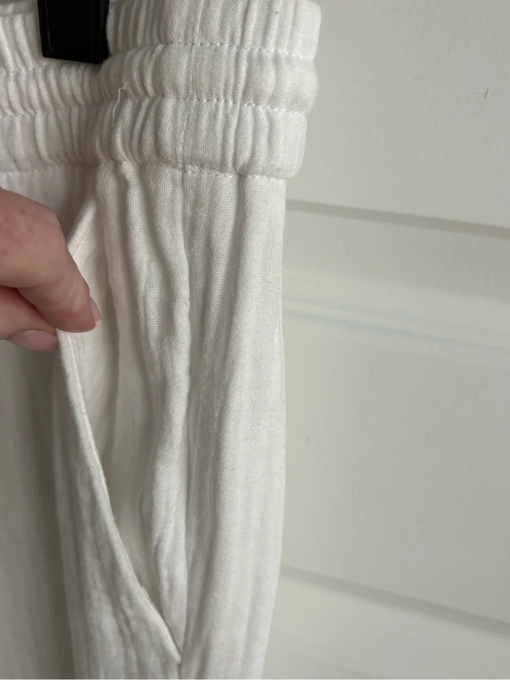 Lightweight Lined Guaze White Drawstring Pants